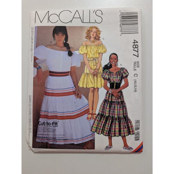 M4877 McCall's Women's Shirt and Skirt Dress Pattern Size C (10 12 14) - Picture 1 of 3